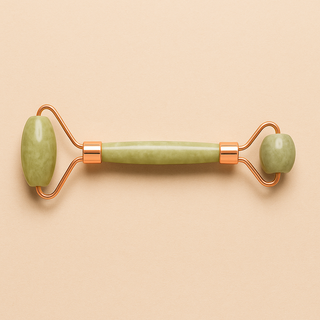 Rouleau de Massage Visage en Jade Verte