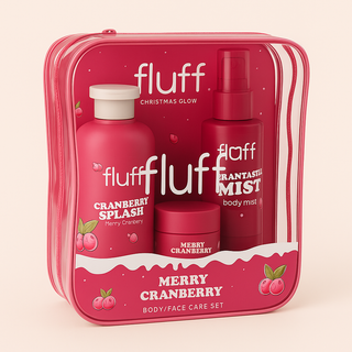 Coffret Soin Corps & Visage – Merry Cranberry – Fluff Christmas Glow