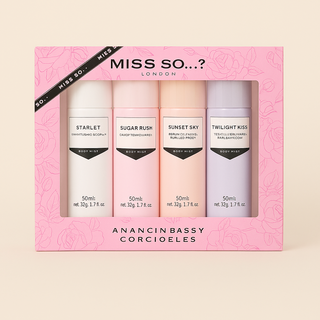 Coffret Brumes Corporelles – Miss So…? London – 4 x 50 ml